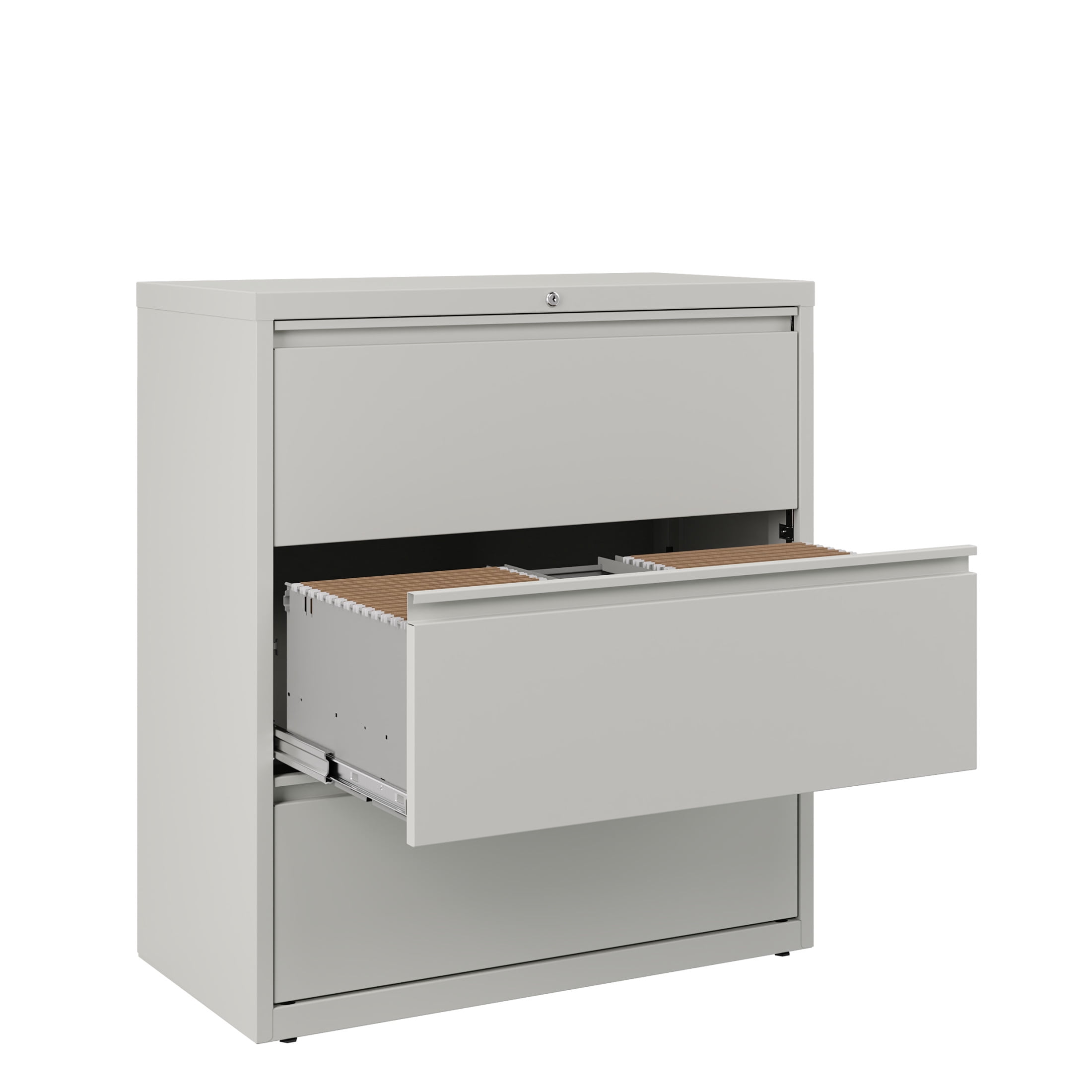 Hirsh 36 Inch Wide 3 Drawer Metal Lateral File Cabinet for Home and Office, Holds Letter, Legal and A4 Hanging Folders, Gray