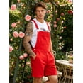 thumbnail image 6 of Denim Overalls for Men Jean Shorts Jumpsuit Work Bibs Coveralls with Zipper(Red,M), 6 of 12