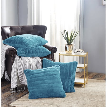Home Soft Things Super Soft Decorative Pillow Covers Set of 4 20x20 inches Forget-Me-Not