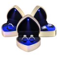 thumbnail image 2 of Yescom Heart Shape LED Ring Box Jewelry Wedding Engagement Proposal Lighted Case 4 Pack, 2 of 12