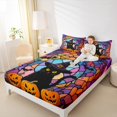 thumbnail image 4 of Manfei Magic Cat Twin Sheet Sets, Halloween Pumpkin Sheet Set Twin, Bohomian Style Bed Sheets Set Twin Size, Super Cozy Bedroom Decor, 3 Pieces, 4 of 7
