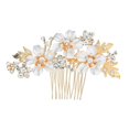 thumbnail image 4 of Peine nupcial Sunnimix clip de peine para el cabello con flores de cristal, 4 of 8