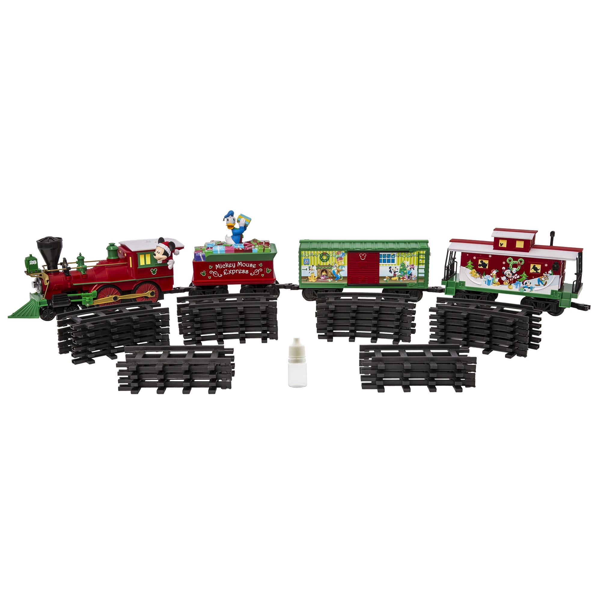 Lionel Disney Battery Operated Mickey Mouse Express Toy Train Set with Bluetooth, Locomotive, Train Cars, and Track with Authentic Train Sounds, Lights, and Water Vapor Smoke Effects