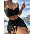 thumbnail image 3 of Traje baño sexy con cuello halter para mujer, traje baño sexy con tiras, tanga corte alto, 3 of 5