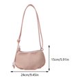 thumbnail image 2 of Bolso de mano informal para mujer, bolso de PU de gran capacidad para axila, elegante bolsa con cierre de cremallera con perla para viajes al aire libre, 2 of 9