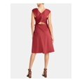 thumbnail image 2 of RACHEL ROY Womens Red Belted Sleeveless V Neck Knee Length Wear To Work Fit + Flare Dress 6, 2 of 2