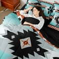 thumbnail image 4 of Manfei Vintage Aztec Twin Bedding Sets 7-Piece,Blue Geometric Pattern Bedding Comforter Set 7-Piece,Boho Theme Sheet Sets,Super Cozy Room Decor Reversible, 4 of 7