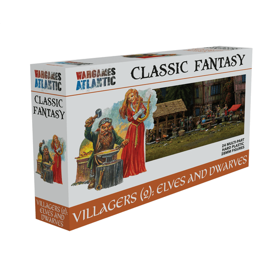 Wargames Atlantic: Classic Fantasy - Villagers (2) Elves & Dwarves