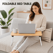 MORAVE Foldable Lap Desk Laptop Bed Desk, Portable Lightweight Mini Wood Laptop Stand Table, Perfect for Breakfast, Picnic, Drawing, Couch and Floor Use