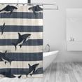 thumbnail image 2 of Yayeee Shower Curtain with Hooks 72"x72" Waterproof Fabric Bathroom Hanging Decor, Dark Sharks, 2 of 5