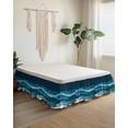 thumbnail image 2 of Turquoise Blue Bed Skirt California King Size 18" Drop Water Ripple Abstract Gradient Waves Modern Ruffled Wrap Around Bed Skirts Adjustable Elastic Bedskirt Dust Ruffle for California King Size Bed, 2 of 7
