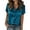 Blue, variant on BLVB Satin Button down Shirts for Women Short Sleeve Silk Office Blouse V Neck Work Dressy Elegant Top