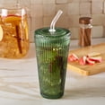thumbnail image 4 of Better Homes & Gardens 21 oz Ribbed Glass Tumbler, Green, 2-Pack, 4 of 7