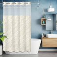 thumbnail image 6 of No Hook Shower Curtains with Snap-in Liner Set, Spring Floral Waterproof Hotel Style Bathroom Shower Curtain, Vintage Simple Flowers Pattern Beige Breathable Mesh Top Window Bath Curtains 36''x72'', 6 of 9