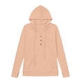 thumbnail image 7 of Sun Hoodie for Women – SPF 50+ UV Protection Long Sleeve Sun Shirt Women's Sports V-neck Sun Protection Hooded Solid Color Front Decorated Button Long Sleeve Top, 7 of 7
