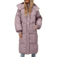 thumbnail image 4 of Pyhlmscde Women's Casual Long Waisted Thick Warm Cotton Down Coat, Winter Coats for Women, Long Puffer Coat Women, Winter Clothes for Women, 4 of 6