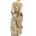 thumbnail image 5 of Yolossia Womens Cotton Linen Sleeveless Playsuit Pants Casual Loose Jumpsuit Romper, 5 of 5