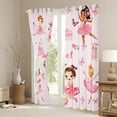 thumbnail image 3 of Manfei Cute Ballet Girl Black Out Curtains for Child, Dance Princess Curtains Pack of 2 (42x63 Each), Pink Butterfly Bedroom Curtains, Luxury Bedroom Decor, 3 of 6