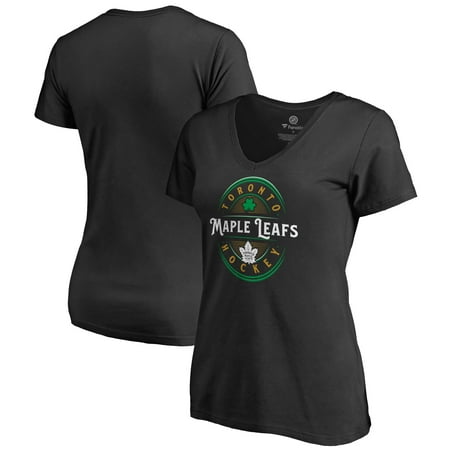Toronto Maple Leafs Fanatics Branded Women's St. Patrick's Day Forever Lucky V-Neck T-Shirt - Black