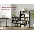 thumbnail image 3 of Bookshelf, 31.5'' Wide, 3-Tier Open Bookcase with Adjustable Storage Shelves, Ebony Black, 3 of 8