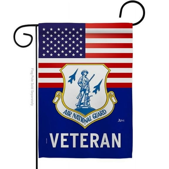 Americana Home & Garden G142620-BO 13 x 18.5 in. US Air National Guard Veteran Garden Flag with Armed Forces Double-Sided Decorative Vertical Flags House Decoration Banner Yard Gift