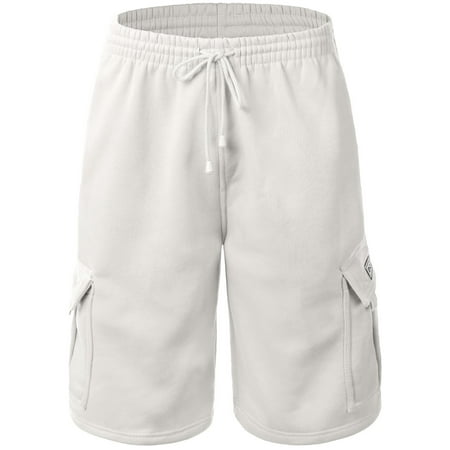 Ma Croix - Ma Croix Men's Casual Loose Fit Fleece Cargo Sweat Shorts ...