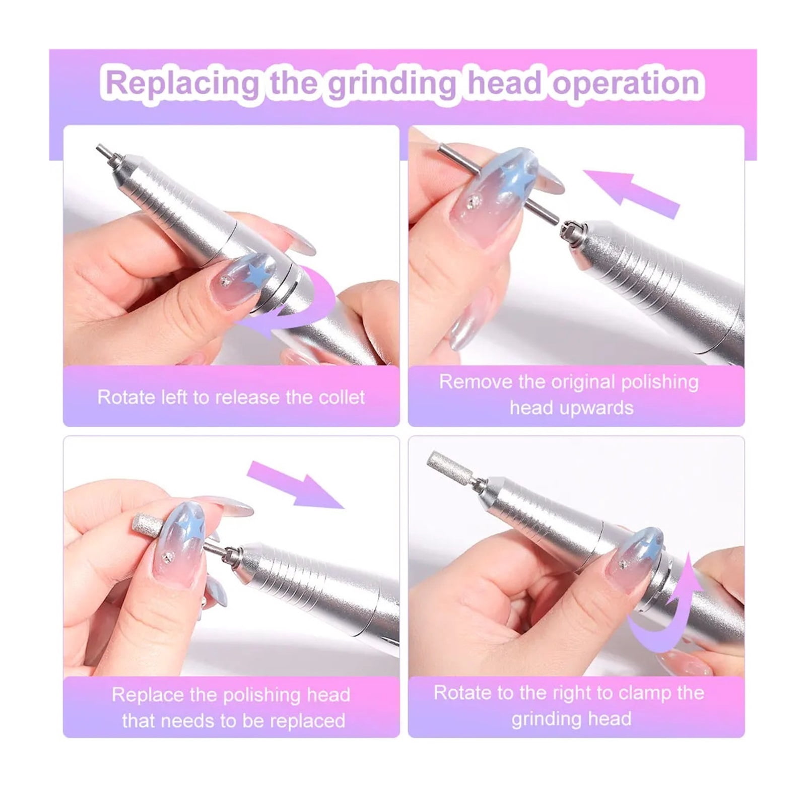 45000RPM Rechargeable Electric Nail Drill Machine Professional Nail Drills for Gel Nails Polish Portable Nail File Manicure Tool