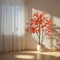 thumbnail image 2 of Arbre d'Érable Artificiel Réaliste pour la Déco de la Maison – Faux Érable d'Automne de 5 Pi de Hauteur avec Feuilles Rouges Réalistes, Plante BrandX Décorative dans un Pot Noir pour Intérieur Extérieur Automne, Action de Grâce – Double Poteau 150 cm, 2 of 7