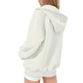 thumbnail image 3 of NIEWTR unisex Girls Little Girls Polar Fleece Jacket Zip Up Hoodie Sweatshirts, Lightweight Jackets Hooded Coats (5-6 Years,Z01-White), 3 of 5