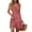 Vermilion, variant on WTOBBY Women's Floral Print Pleated Hem Dress V-Neck Sleeveless Casual Summer Dress with Wrap Waist Design for Evening Outings and Dinner Dates,Dark GrayL