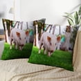 thumbnail image 3 of LALILO Throw Pillow Covers Small Cute Walking Grass Pig Piglet Cushion Cover 18" x 18", 4253 Pack, 3 of 6