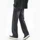 thumbnail image 1 of Pantalones largos para hombre, con bolsillo exterior, cintura elástica, cordón ajustable, color sólido, de mezclilla, pierna ancha, pantalones para hombre, 1 of 8