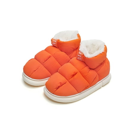 

Daeful Womens Breathable Slip On Home Shoe Indoor Comfort Winter Warm Slippers Bedroom Casual Closed Toe House Shoes Orange 5.5-6