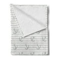 thumbnail image 2 of Grey Chevron Soft Flannel Fleece Throw Blanket, Marine Theme Zig Zags Pattern with Sea Element Tile Sailor Design, Cozy Plush for Indoor and Outdoor Use, 70" x 90", Pale Grey and White, by Ambesonne, 2 of 5
