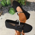 thumbnail image 6 of SuTry Women's Round Toe Flats Pearl Diagonal Strap Bow Decor Slip On Lightweight Comfortable Casual Walking Shoes(40), 6 of 9