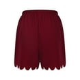 thumbnail image 7 of Simua Women's Summer Shorts Casual Solid Color Bottom Hem Lace Versatile Drawstring Elastic Waist Wide Leg Shorts, 7 of 7