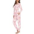 thumbnail image 2 of SCRAWLGOD White Daisy Women Pajamas Sets for Women Soft Long Sleeve Sleepwear Set Crewneck Pjs Women Fall Size XS Women's 2 Piece Pjs Breathable Loungewear Sets, 2 of 6
