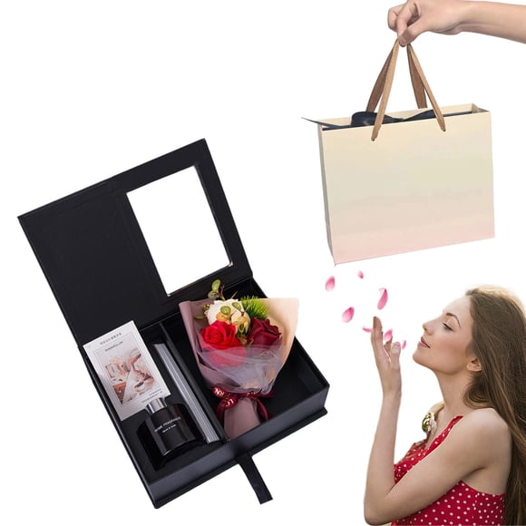 Cesta de regalo de spa relajante para mujer | Set de rosas de aromaterapia con vela y tarjeta | Regalos de cumpleaños y Navidad para mamá, esposa, hermana y amiga