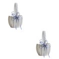 thumbnail image 4 of Bewildely Cesta de boda, diseño Simple, portador de anillos para niños, soporte de flor de corazón, contenedor de banquete, cestas, accesorios Azul 2Conjunto, 4 of 6