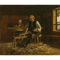 thumbnail image 3 of Adolph Tidemand 17x15 Black Modern Framed Museum Art Print Titled - Interior from Vikoy with Farmer Making Barrel Hoops (1873), 3 of 5