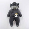 thumbnail image 2 of Onesies Girl Baby Cartoon Onesie Baby Polyester Hooded Footie Outwear Clothes Girls Grey 3 Months-6 Months, 2 of 6