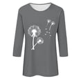 thumbnail image 4 of Plebaso Hauts pour Femmes Manches 3/4 Chemises Imprimées Décontractées Tuniques Col Rond Blouses pour Femmes, 4 of 4