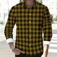 thumbnail image 6 of Mens Shirts Under $10 Men’s 2025 Fall Button Down Plaid Dress Shirts Versatile Stretch Casual Long Sleeve Stylish Lapel Checkered Shirt, 6 of 8