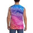 thumbnail image 4 of Fuzoiu Rainbow Glitter Cute Print Men's Sleeveless T-shirt,Sleeveless Tee Shirts,Quick-Dry Athletic Tank Top for Gym, Running, Sports & Outdoor Activities-Small, 4 of 7