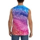 thumbnail image 4 of Fotbe Rainbow Glitter Cute Men's Camiseta sin Mangas Estampada para Hombres, Playera Casual para Gimnasio, Entrenamiento, Playa-Large, 4 of 7