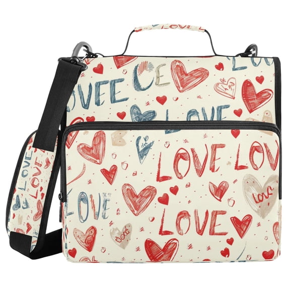 YAZAOO Zipper Binder trapper keeper Documents Organized Design Romantic Scribbles Printed