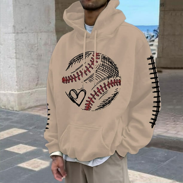 WILLBEST Sudaderas Navideñas para Hombre, Sudadera con Capucha y Estampado De Fútbol, Informal, Holgada, para Uso Diario, Cómoda, Cálida, con Forro, para Otoño e Invierno Grande