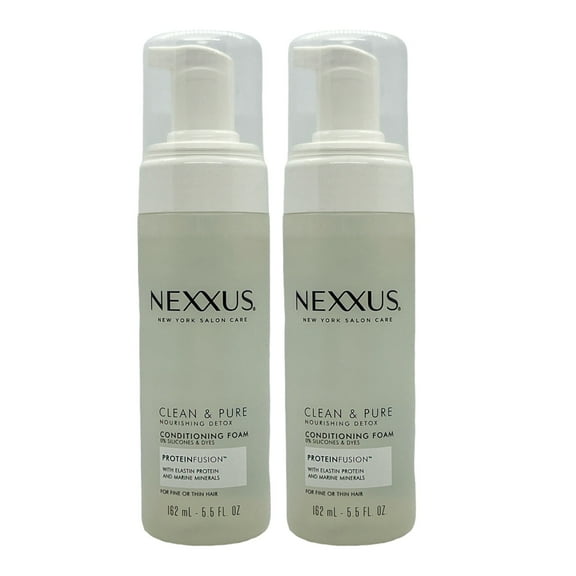 Nexxus Clean & Pure with ProteinFusion Conditioning Hair Foam 5.5 Oz (Pack of 2)