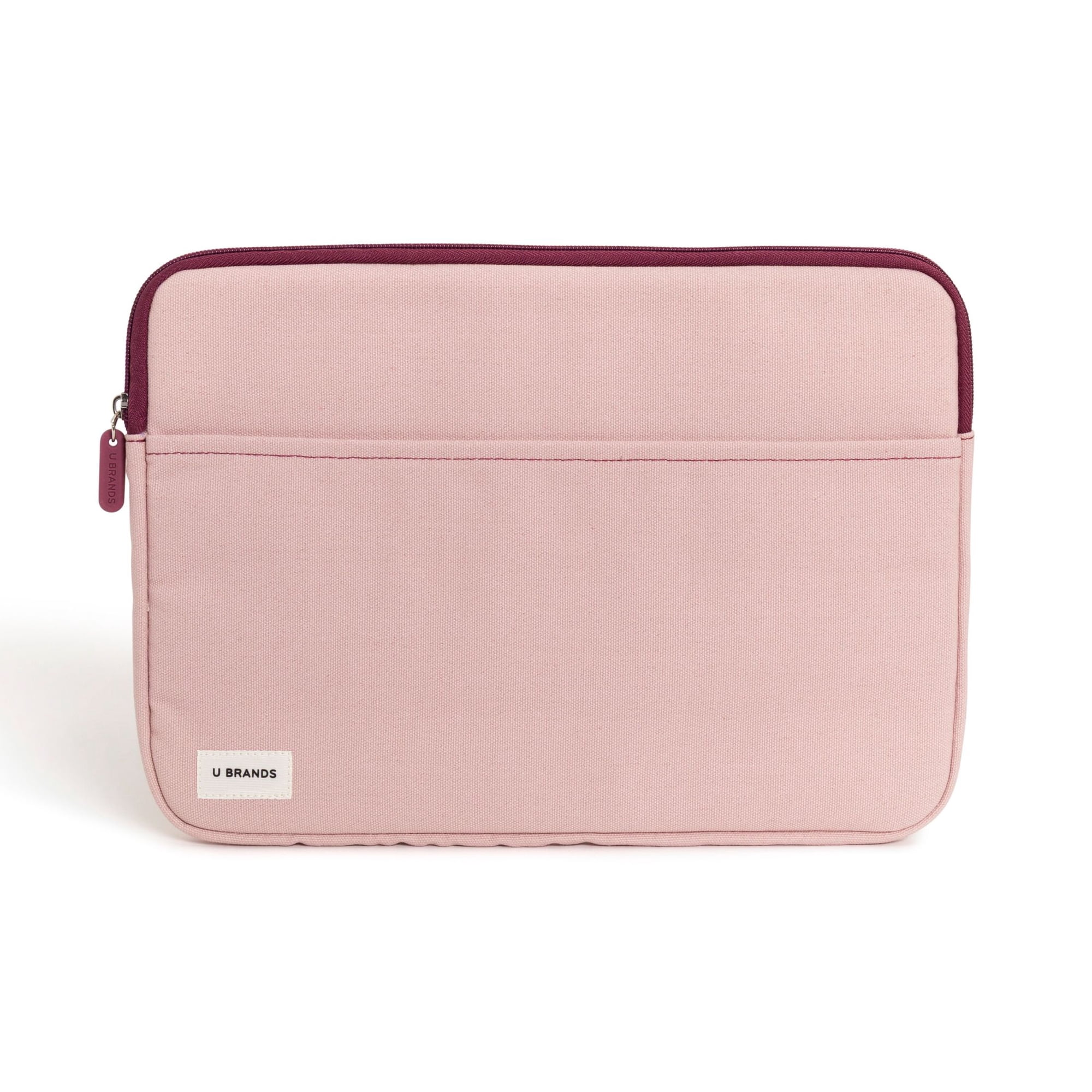U Brands Canvas Laptop Sleeve for 13-14 Inch Laptops, Padded Case with Pocket, Pink