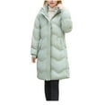 thumbnail image 3 of Jinhomg Womens Long Down Coats Fall Winter Thick Warm Double Closure Puffer Jacket Casual Cozy Long Sleeve Outerwear with Pockets and Drawstring 2025 Saving Green XL, 3 of 7